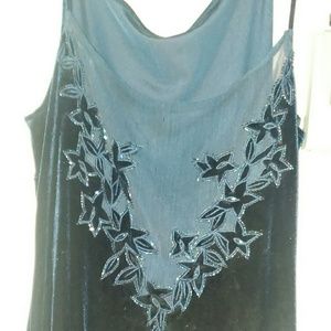 Navy blue velvet evening gown size 10